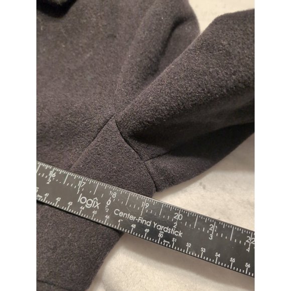 Guess Black Wool Long Pea Coat Women's Size M - Picture 5 of 6